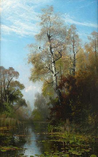 Mauritz Lindstrom Lake Scene in Autumn China oil painting art